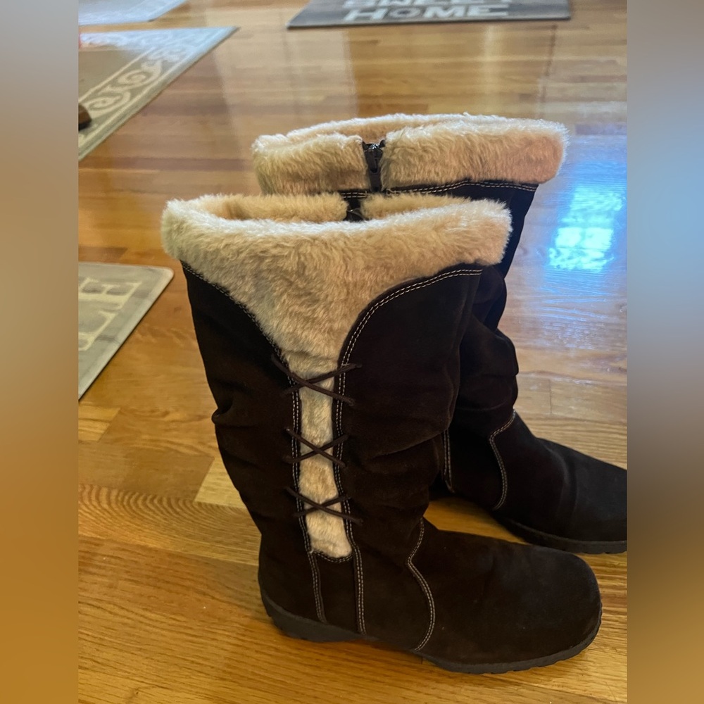 Naturalizer Brown and Cream Lined Winter Boots 9.5 - Picture 4 of 7